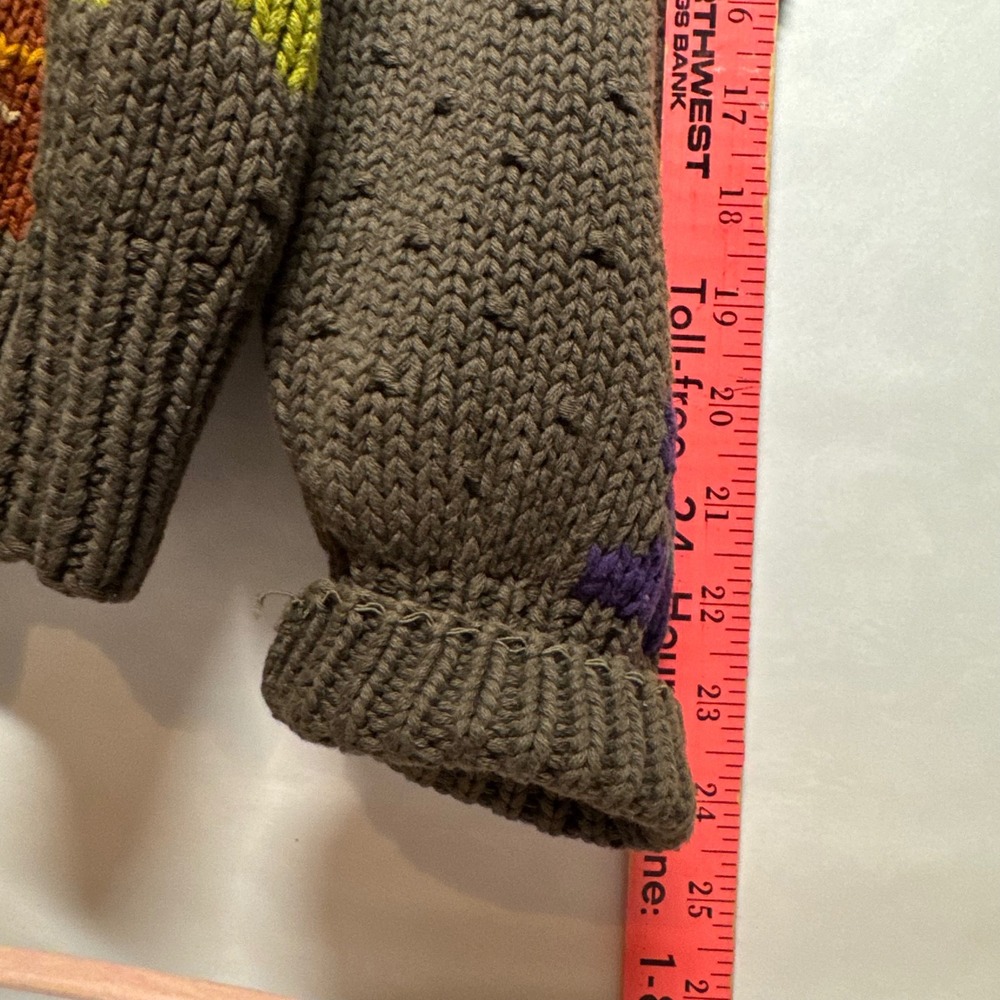 RARE Vintage Eggplant Veggie Adult Humor Perry Ellis Knitted By Hand Sweater Med - Picture 6 of 7